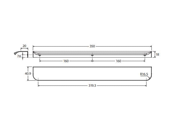 Fienza Edge Curved Pull Handle - Matte White