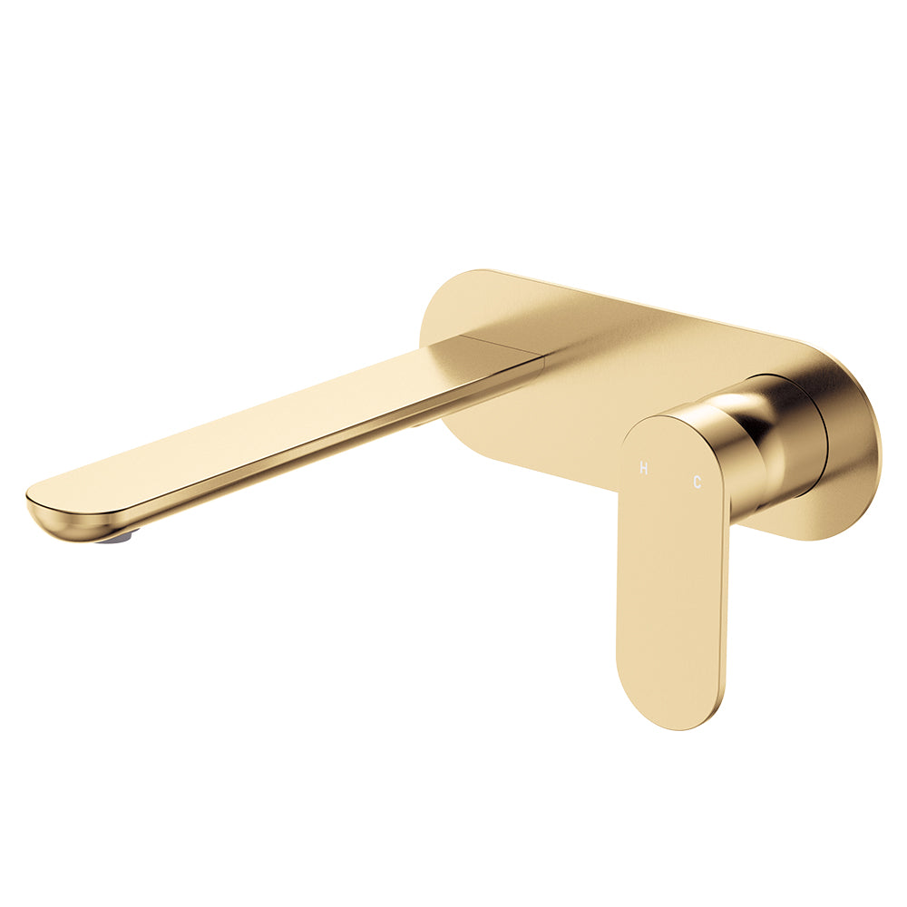 Fienza Empire Slim Basin/Bath Wall Mixer Set Oval Plate - Urban Brass