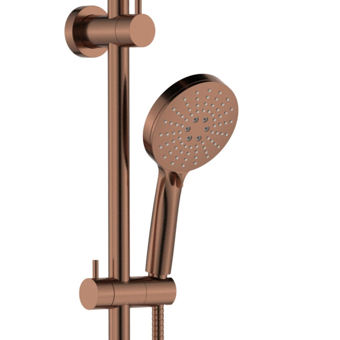 Fienza Empire Slim Curved Twin Shower - Brushed Copper