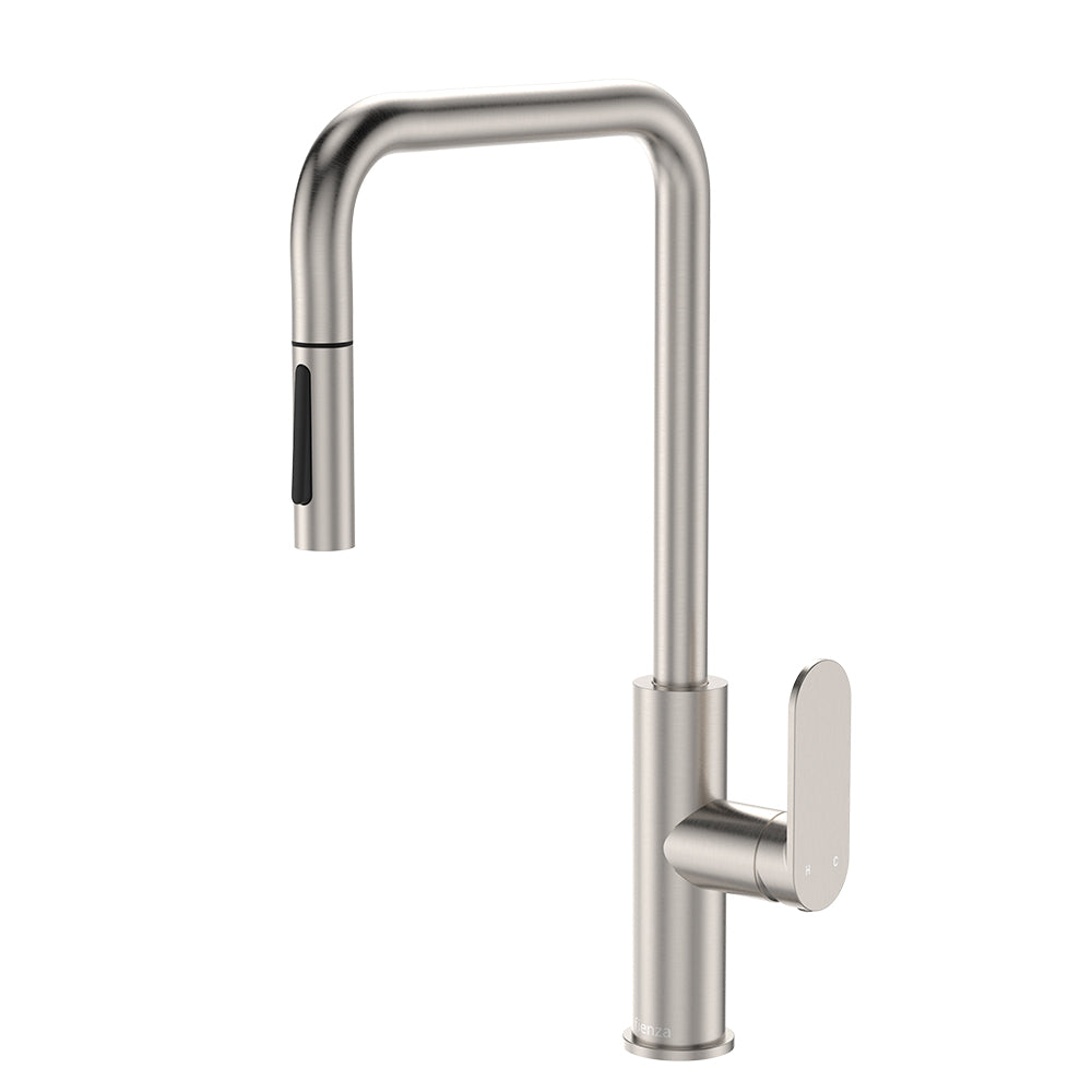 Fienza Empire Slim Pull-Out Sink Mixer - Brushed Nickel