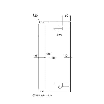 Fienza Empire Slim Vertical Heated Towel Rail -Matte Black