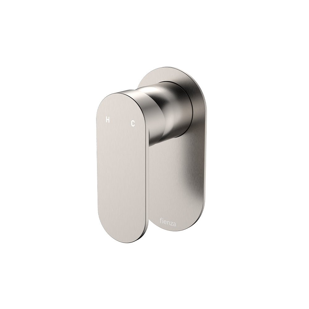 Fienza Empire Slim Wall Mixer Oval Plate - Brushed Nickel