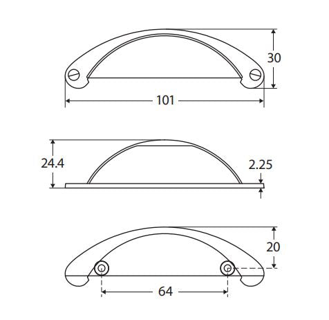 Fienza Hamilton Handle - Brushed Nickel