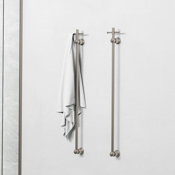 Fienza Lillian Vertical Heated Towel Rail - Brushed Nickel