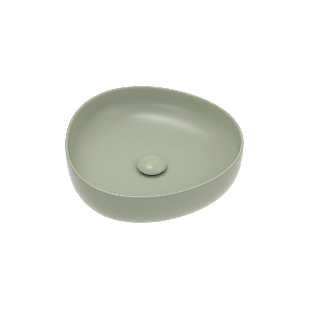 Fienza Pebble Above Counter Basin - Matte Olive