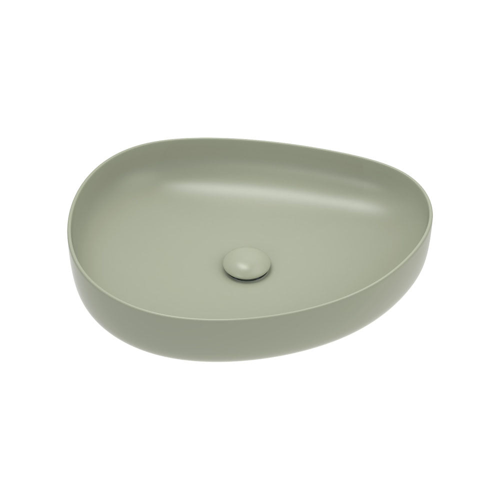 Fienza Pebble Above Counter Basin - Matte Olive
