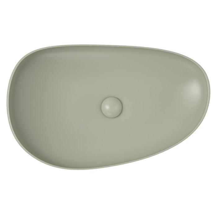 Fienza Pebble Above Counter Basin - Matte Olive