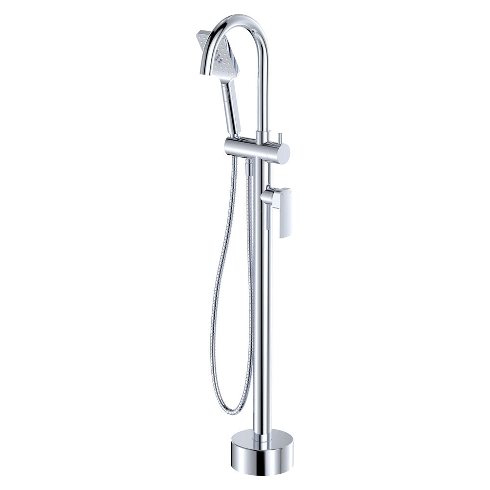 Fienza Tono Floor Mounted Bath Mixer With Hand Shower - Chrome
