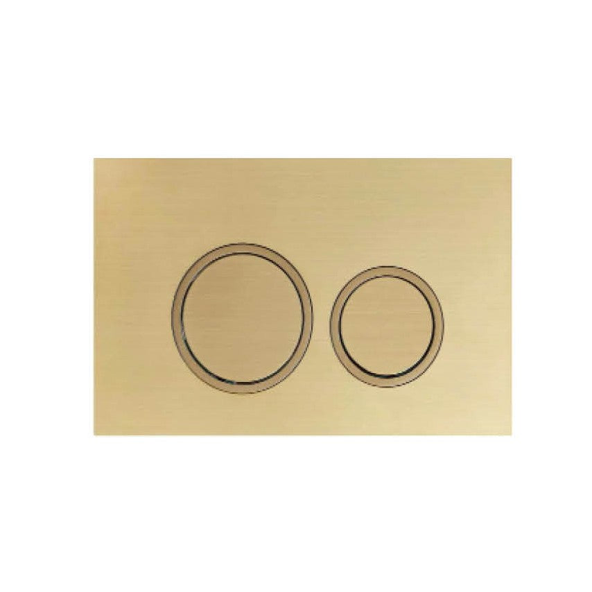 R&T Round Button Flush Plate for In-wall Concealed Cistern - Brushed Gold
