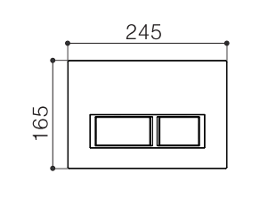 R&T Square Button Flush Plate for In-wall Concealed Cistern - Matte Black