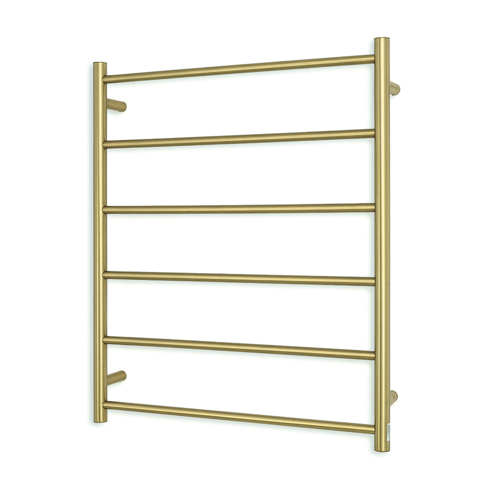 Radiant Heating Round Bars Non Heated Towel Rails Brushed Gold 700 x 830