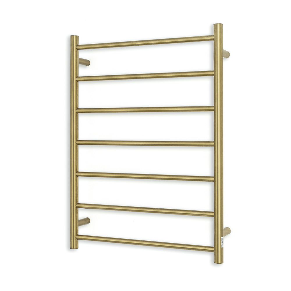 Radiant Heating Round Bars 240V Heated Towel Rails Brushed Gold 600 x 800