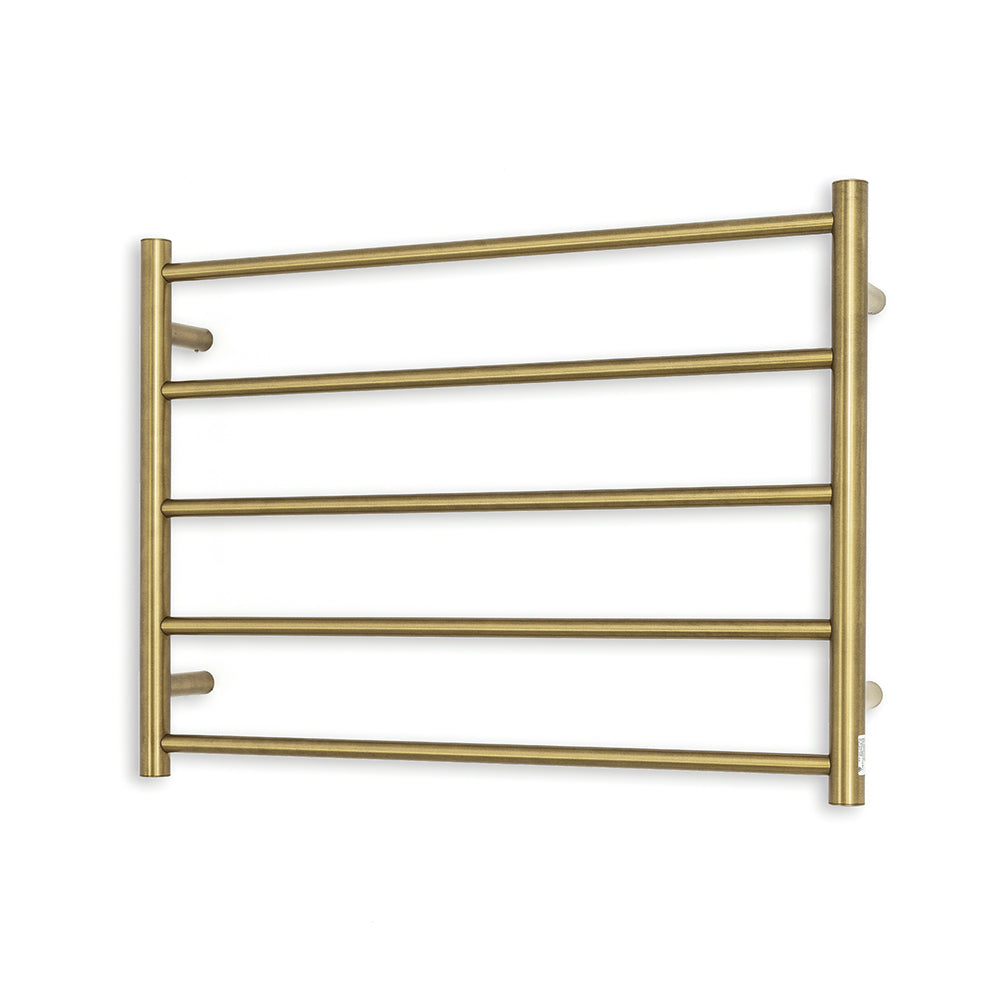 Radiant Heating Round Bars 240V Heated Towel Rails Brushed Gold 750 x 550