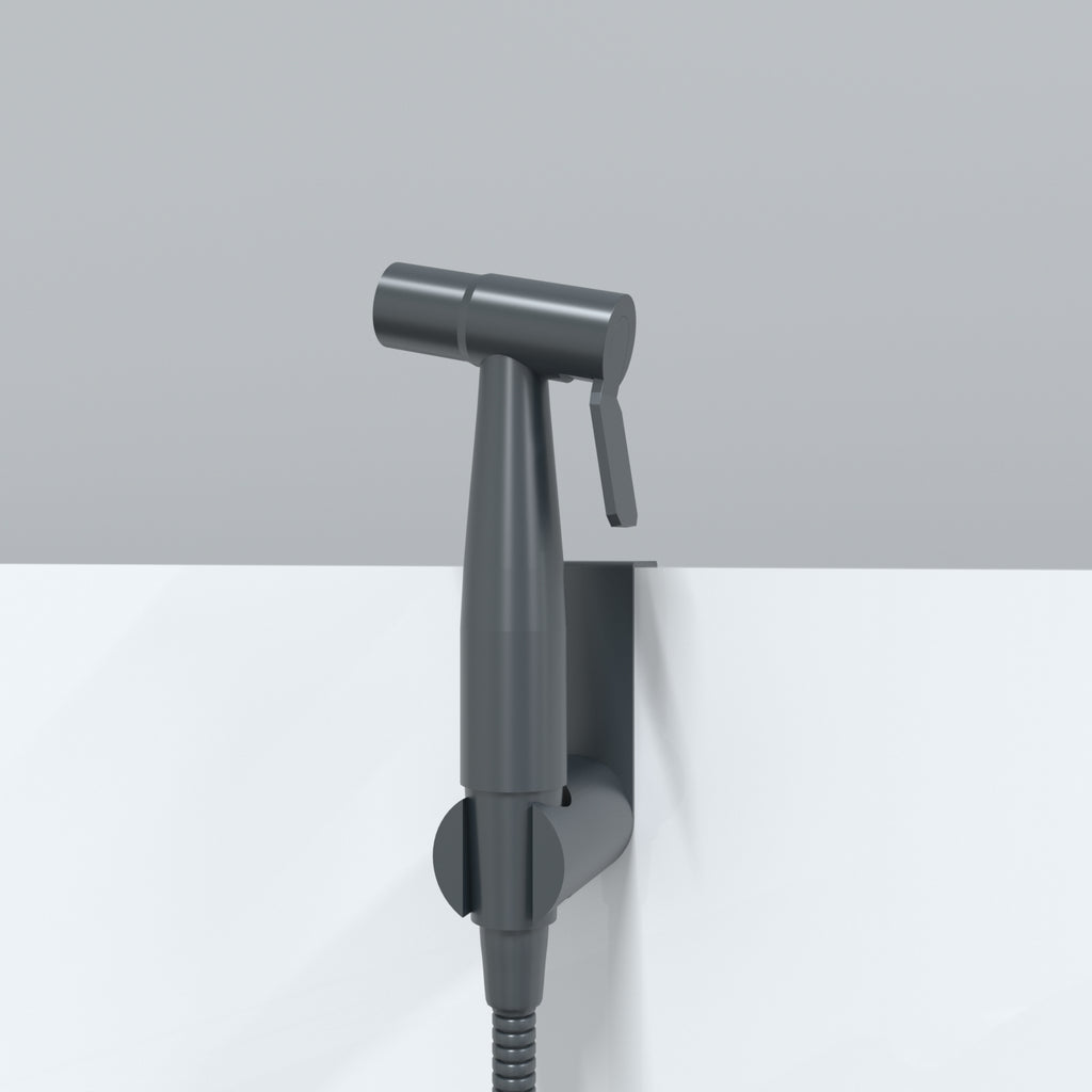 Premium Luxury Toilet Trigger Bidet Spray Kit with 1.2m Anti Burst Hose - Gunmetal