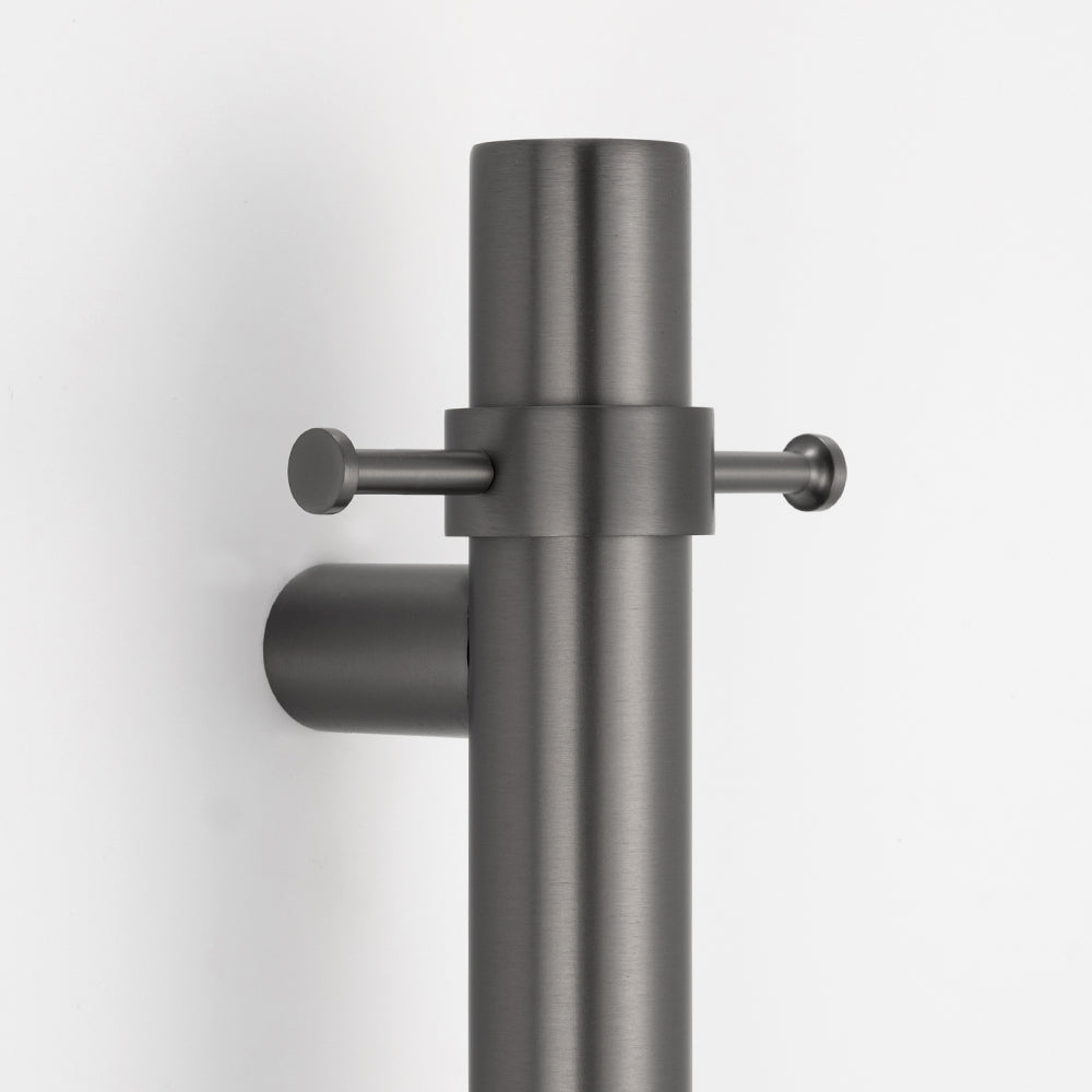 Radiant Heating Vertical Round Bar Hook - Gunmetal Grey
