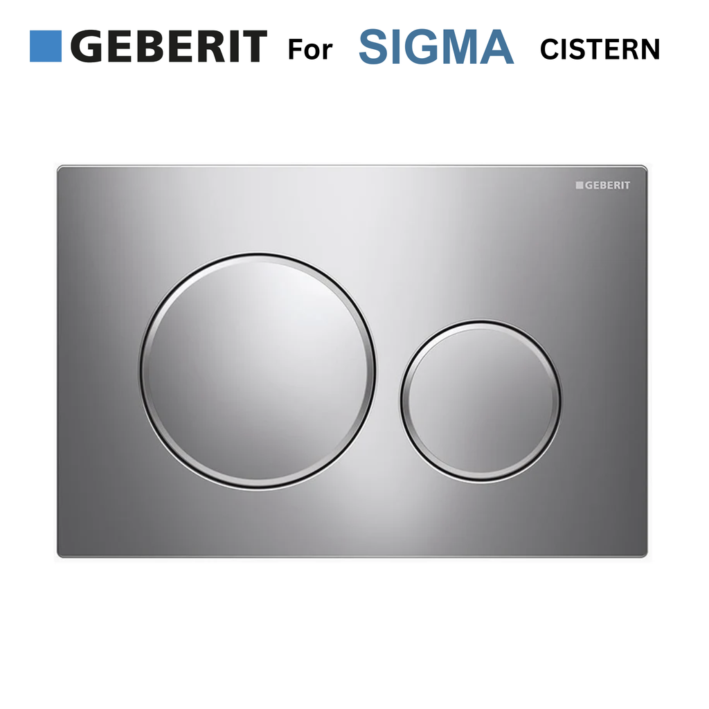 Geberit Sigma20 Round Flush Plate Button Matt Chrome Trim
