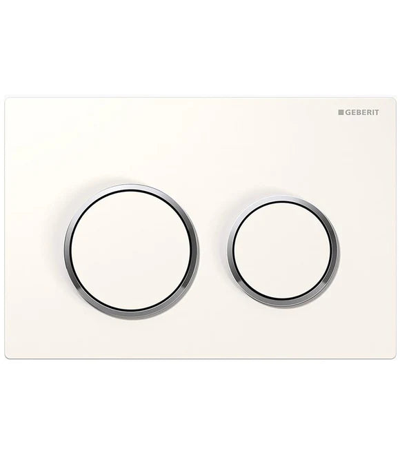 Geberit Kappa21KJ Round Button Flush Plate White Chrome Trim