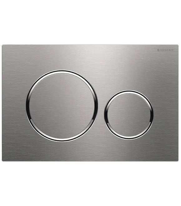 Geberit Round Flush Plate Button Brushed Stainless Steel Plate Chrome Trim