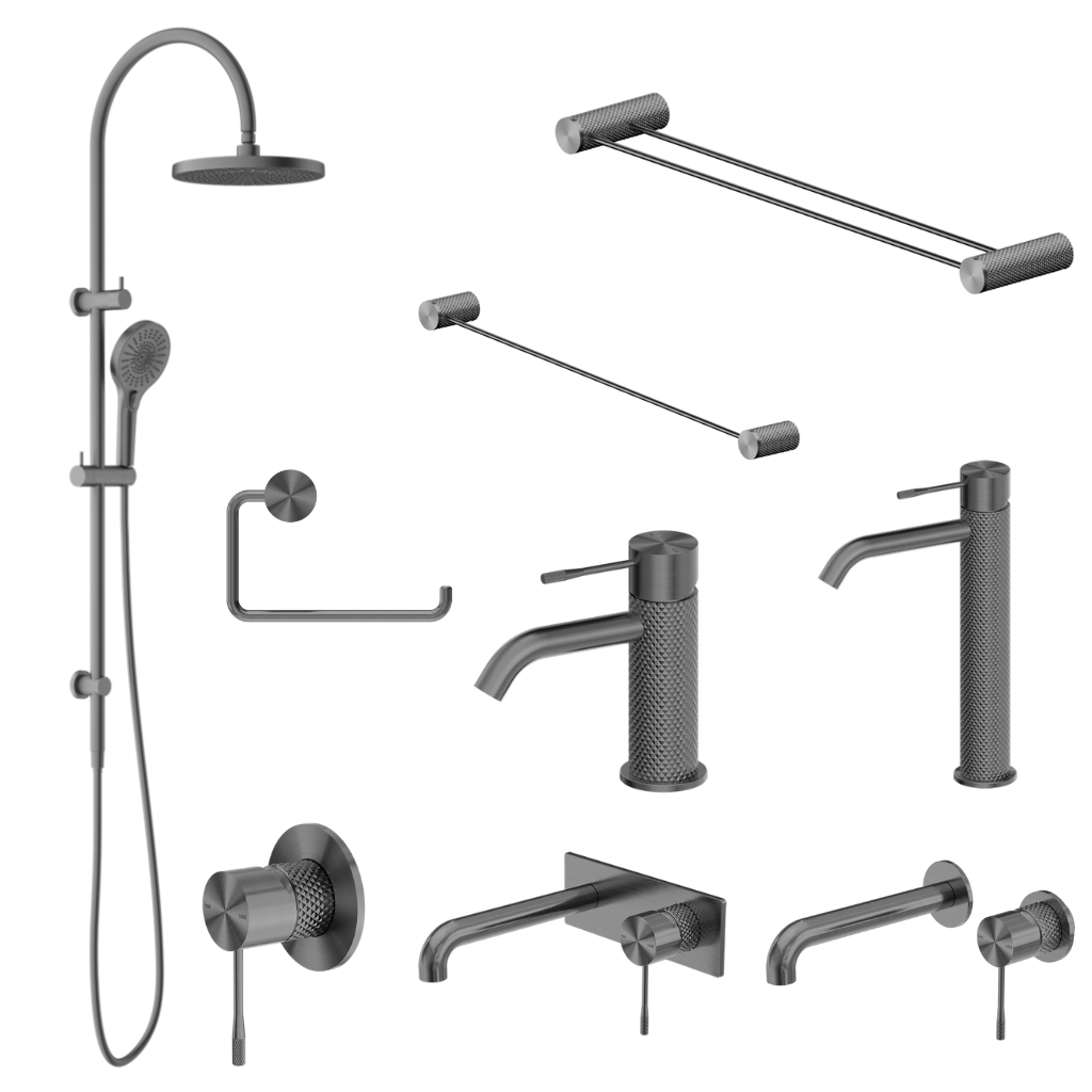 Nero Opal Tapware Shower Mixer Package - Gunmetal
