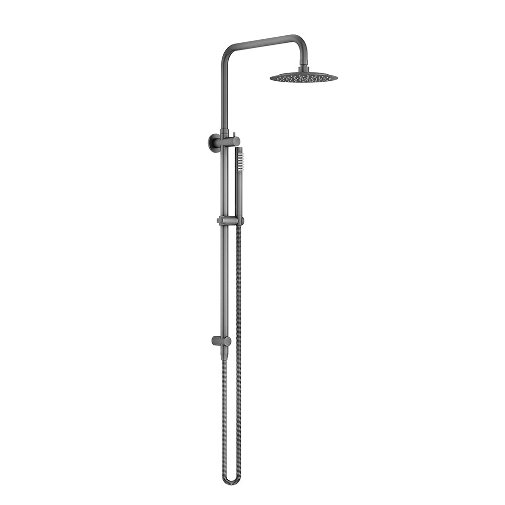 Elle Twin Rail Outdoor Showers 316 Stainless Steel - Gunmetal