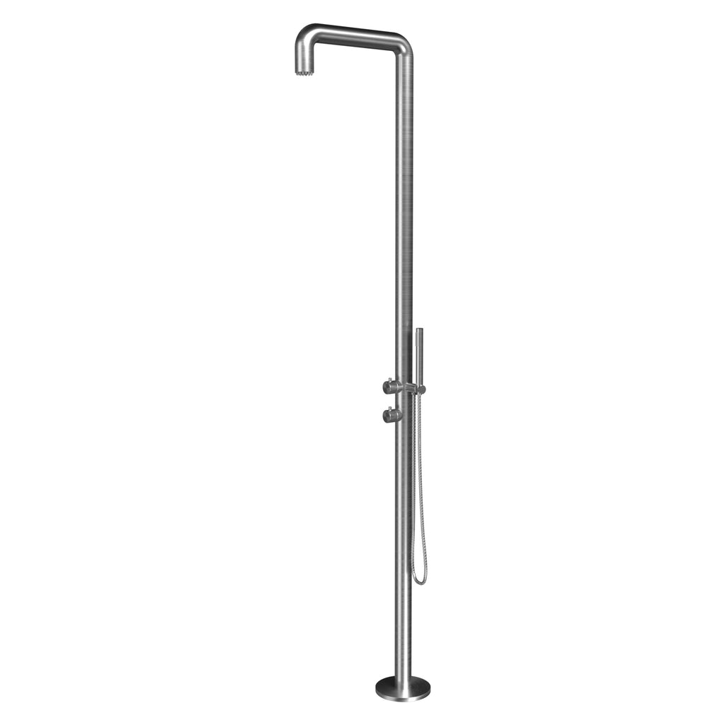 Fitzroy Freestanding Outdoor Shower Kit 316 Hydro Jet Stainless Steel