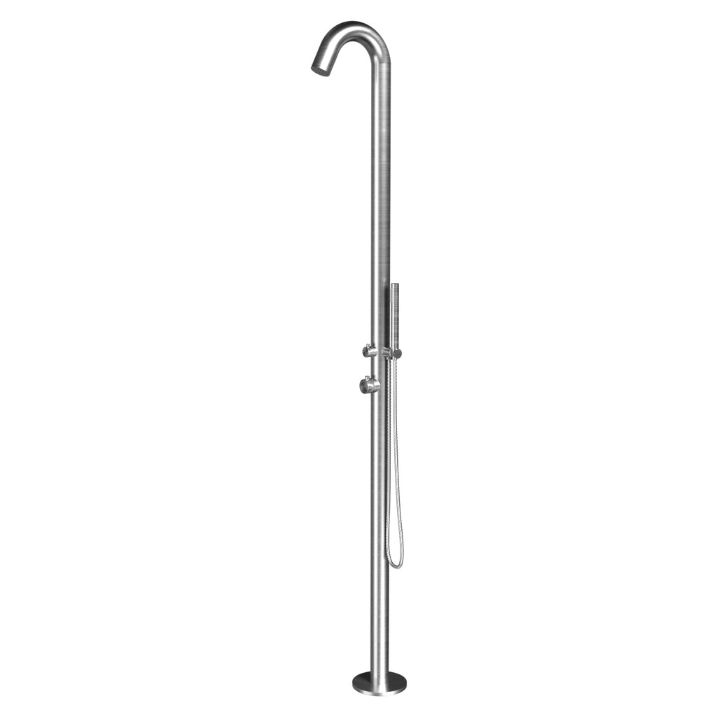 Haven Freestanding Outdoor Shower Kit 316 Hydro Jet Stainless Steel Lead Free
