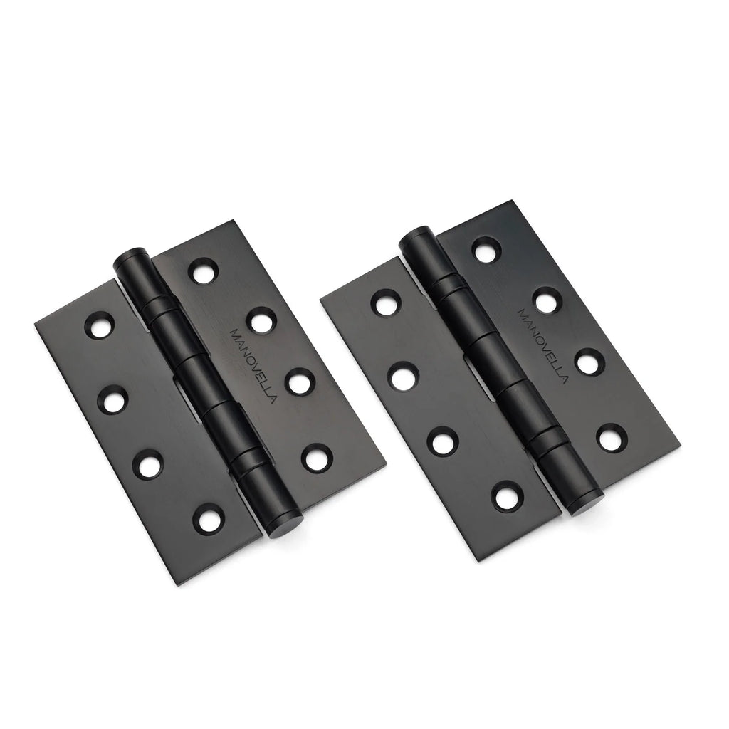 Manovella Ball Bearing Hinge (Pair) 100mm x 75mm - Matte Black