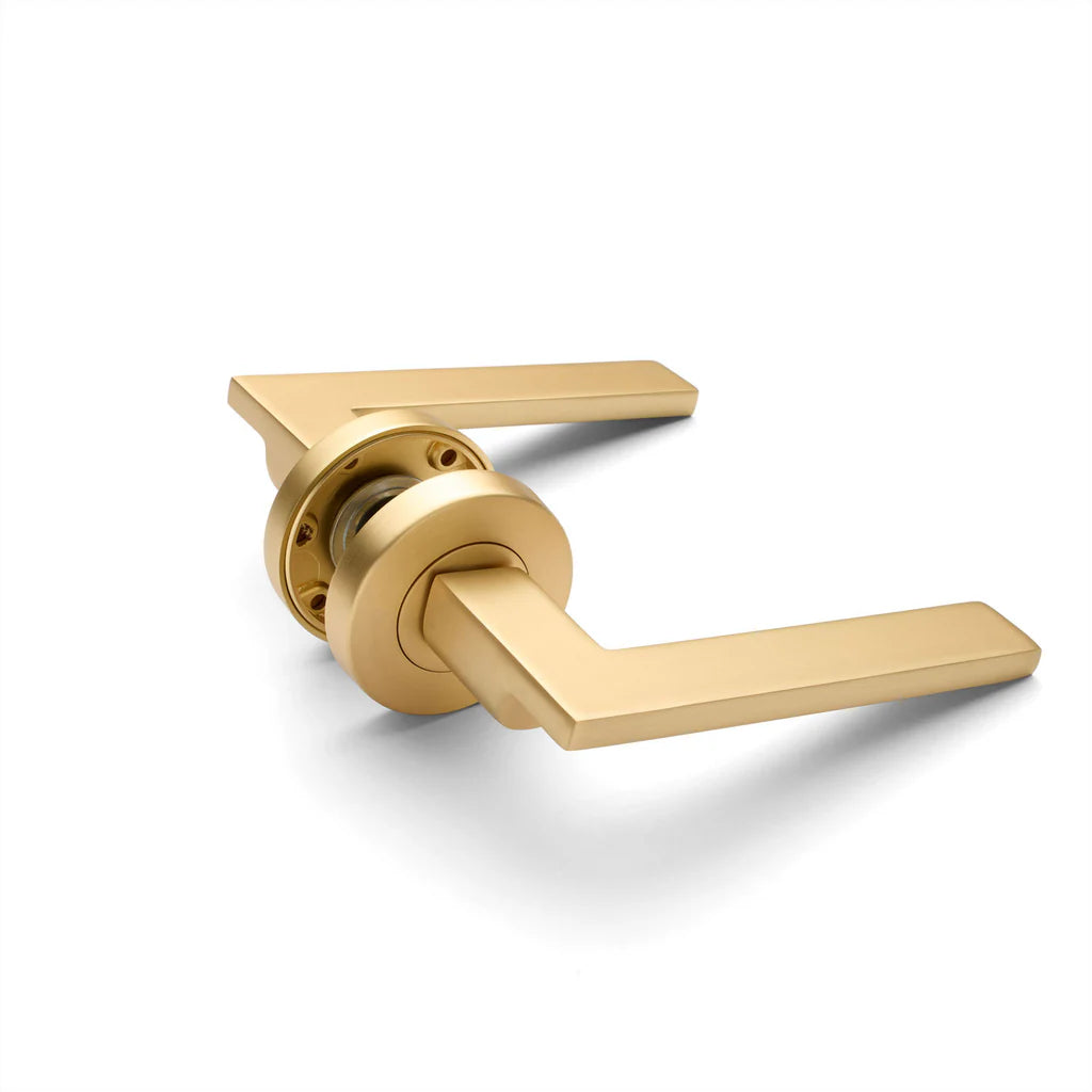 Manovella Passage Door Handle - Hamilton - Satin Brass
