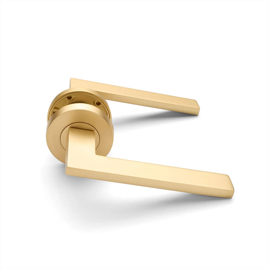 Manovella Passage Door Handle - Hamilton - Satin Brass