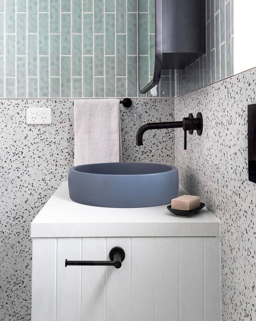 Nood Co Hoop Basin Wall Hung - Copan Blue
