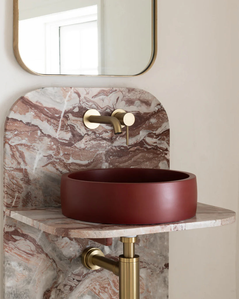Nood Co Hoop Basin Wall Hung - Clay