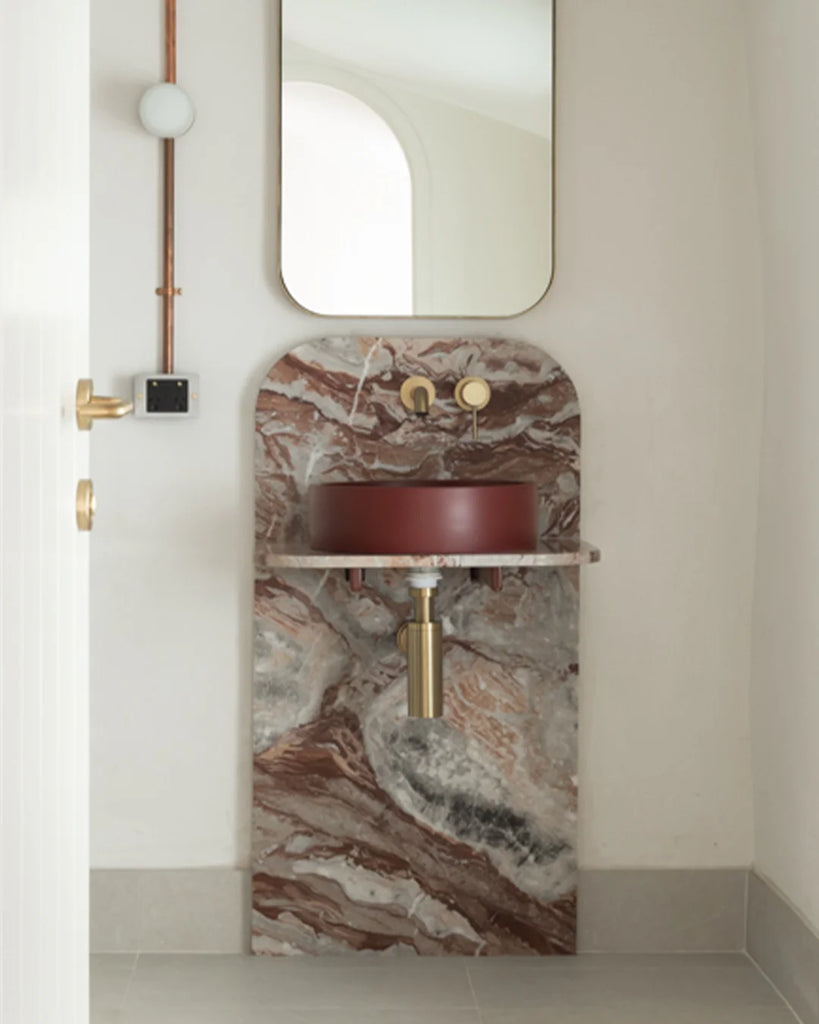 Nood Co Hoop Basin Wall Hung - Clay