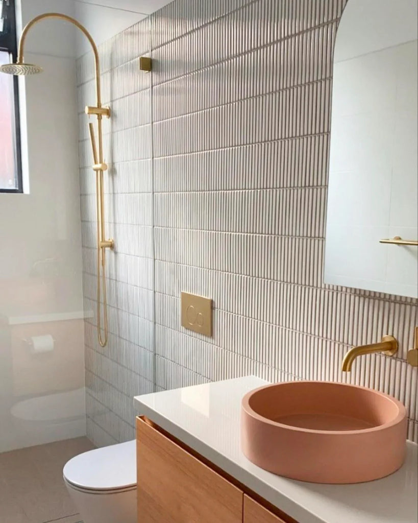 Nood Co Hoop Basin Wall Hung - Pastel Peach