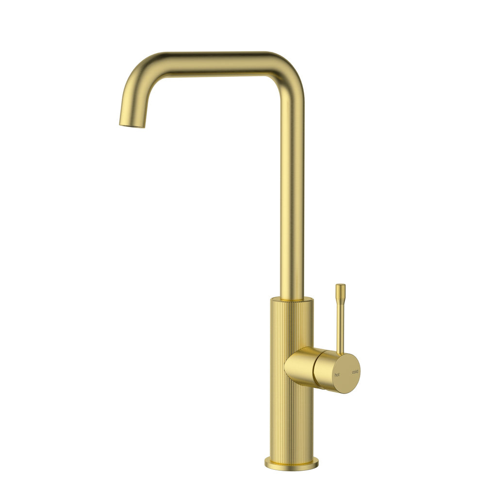 Ikon Linie Squareneck Sink Mixer - Brushed Gold