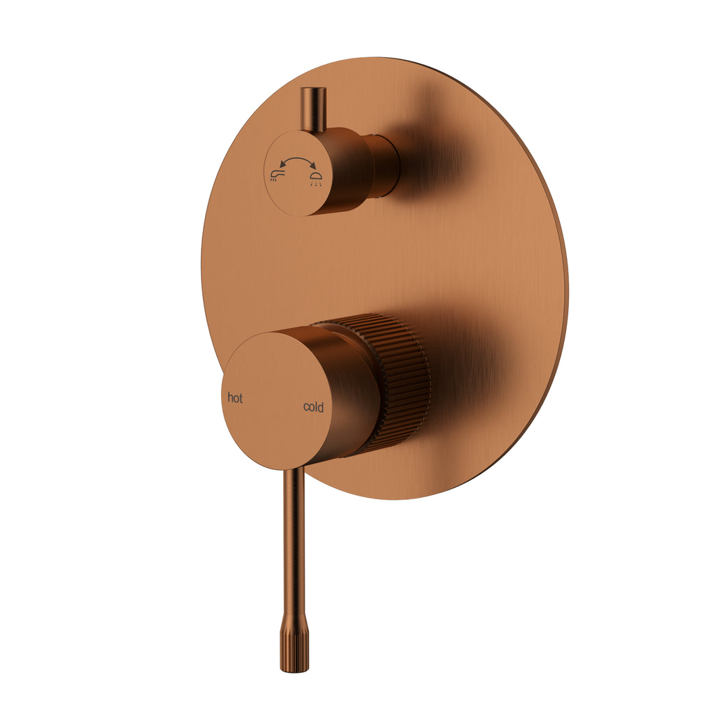 Ikon Linie Wall Diverter Mixer Trim Kit - Brushed Copper