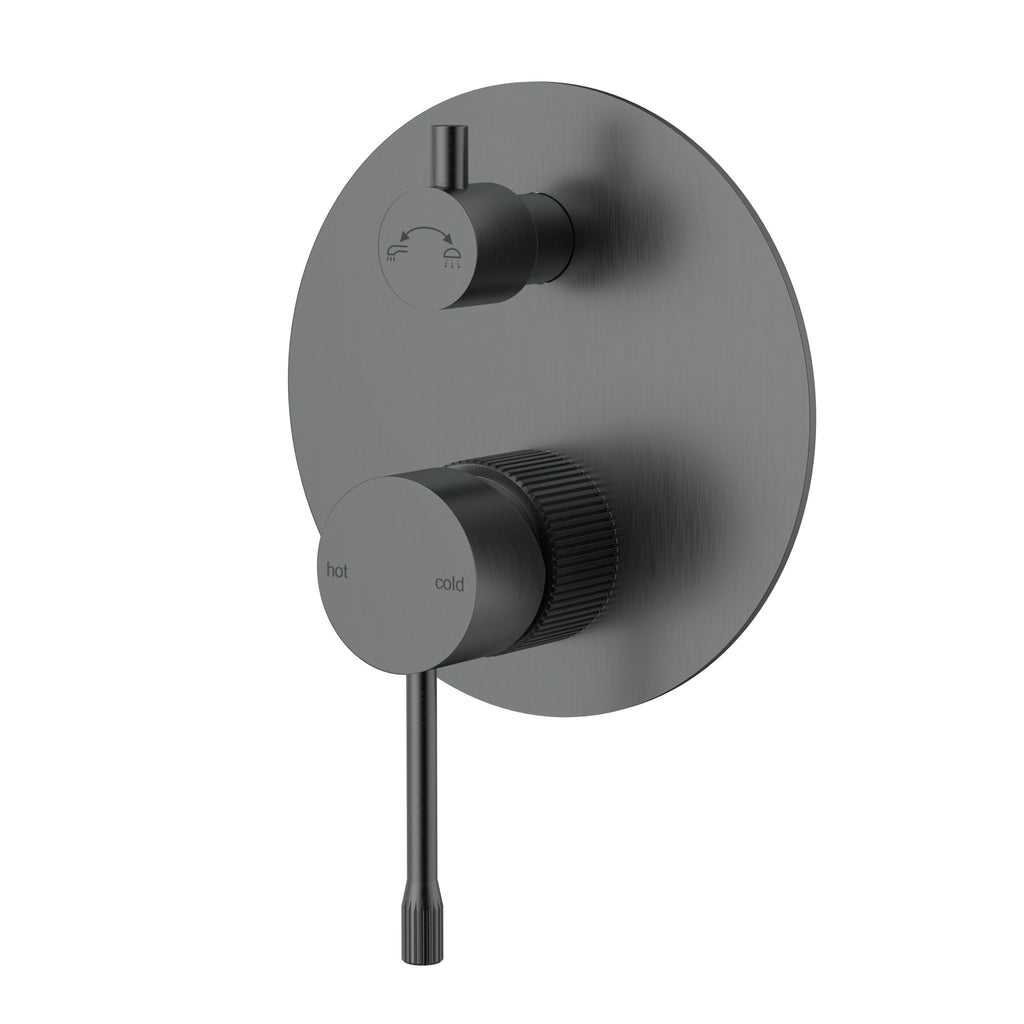 Ikon Linie Wall Diverter Mixer Trim Kit - Gunmetal