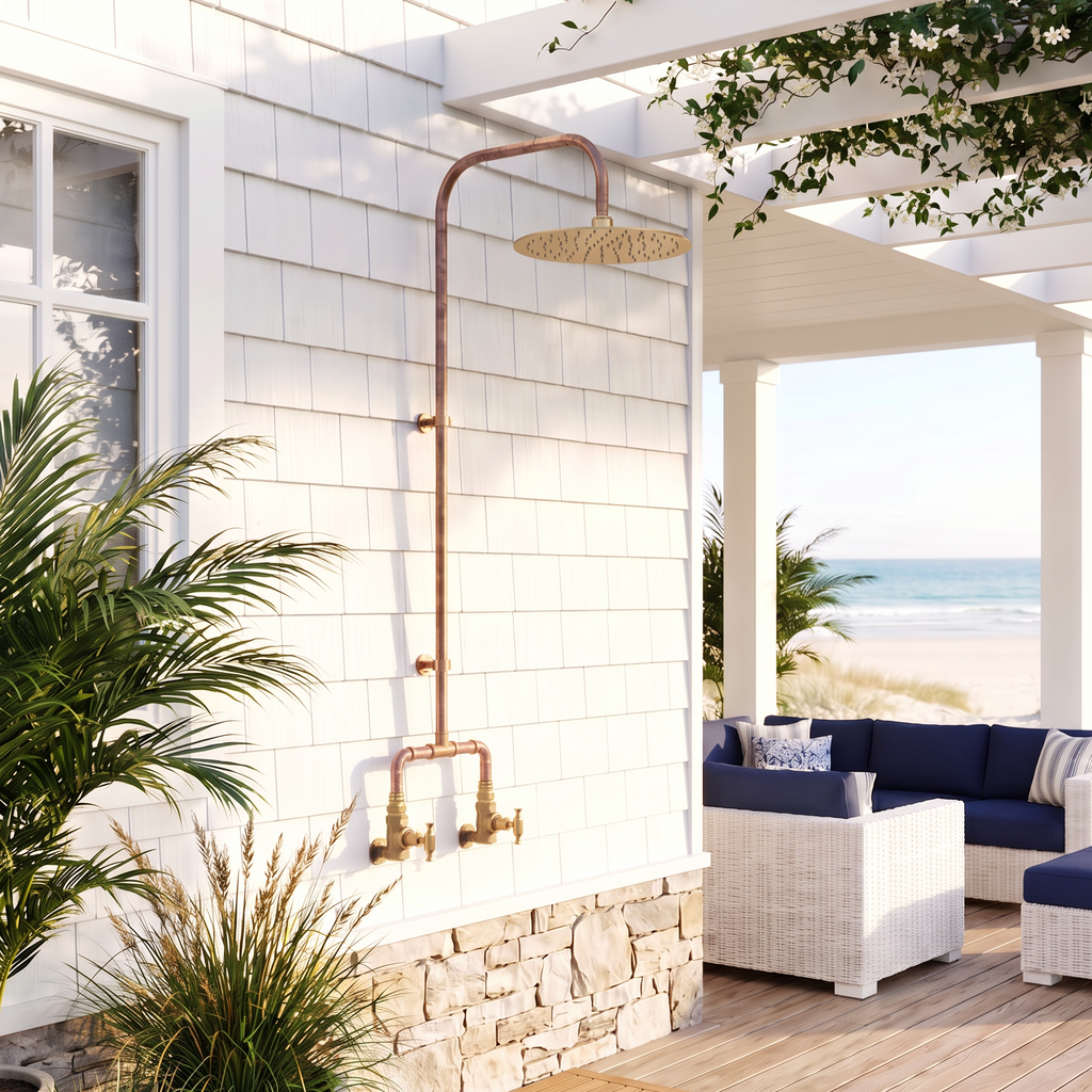 Haven Brass Copper Outdoor Shower Head Set