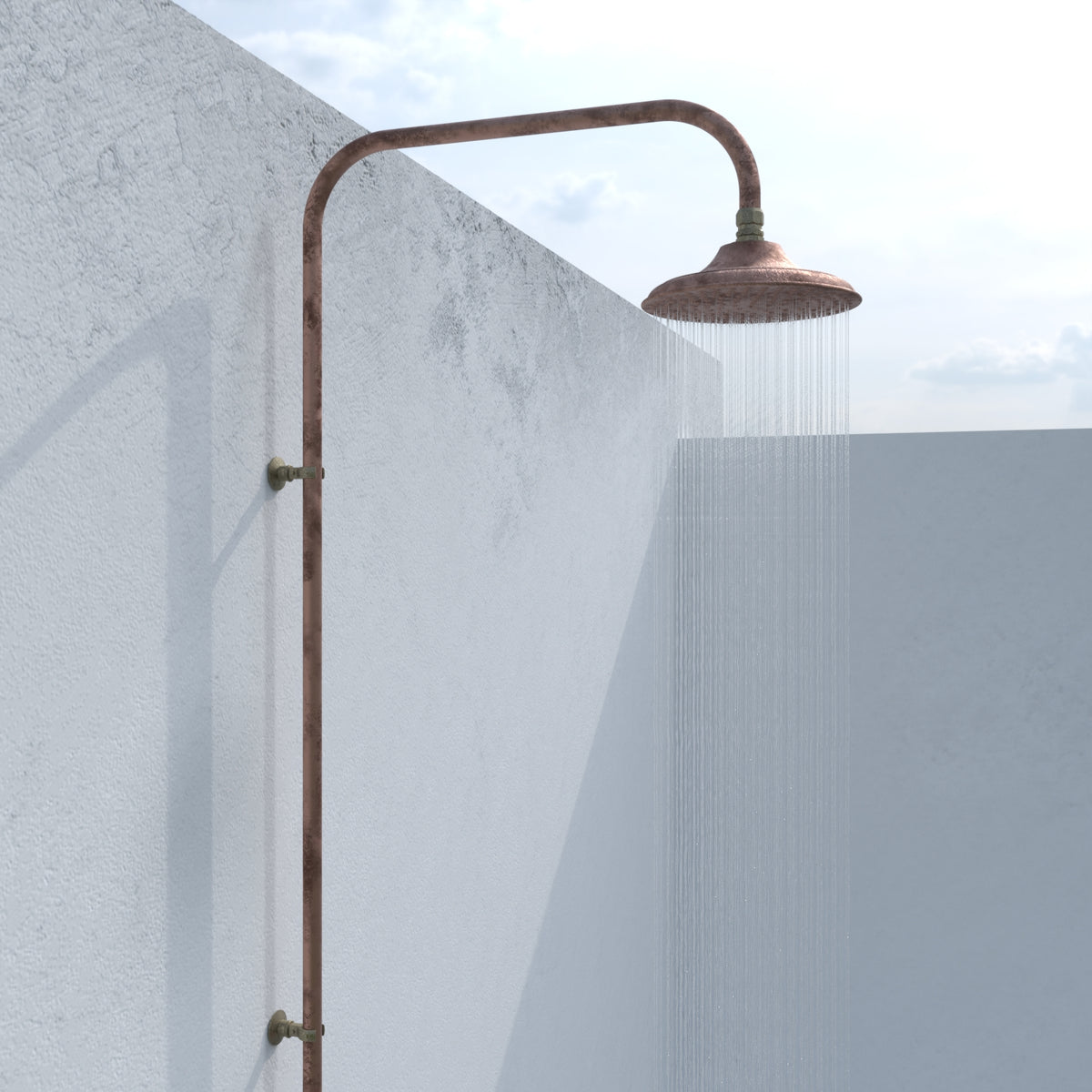 Haven Copper Outdoor Shower Head Set – Wellsons
