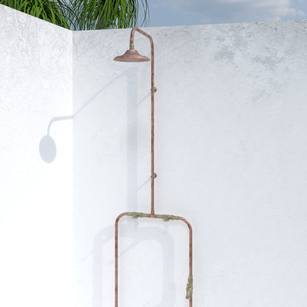Haven Copper Outdoor Shower Hot & Cold Water Foot Tap