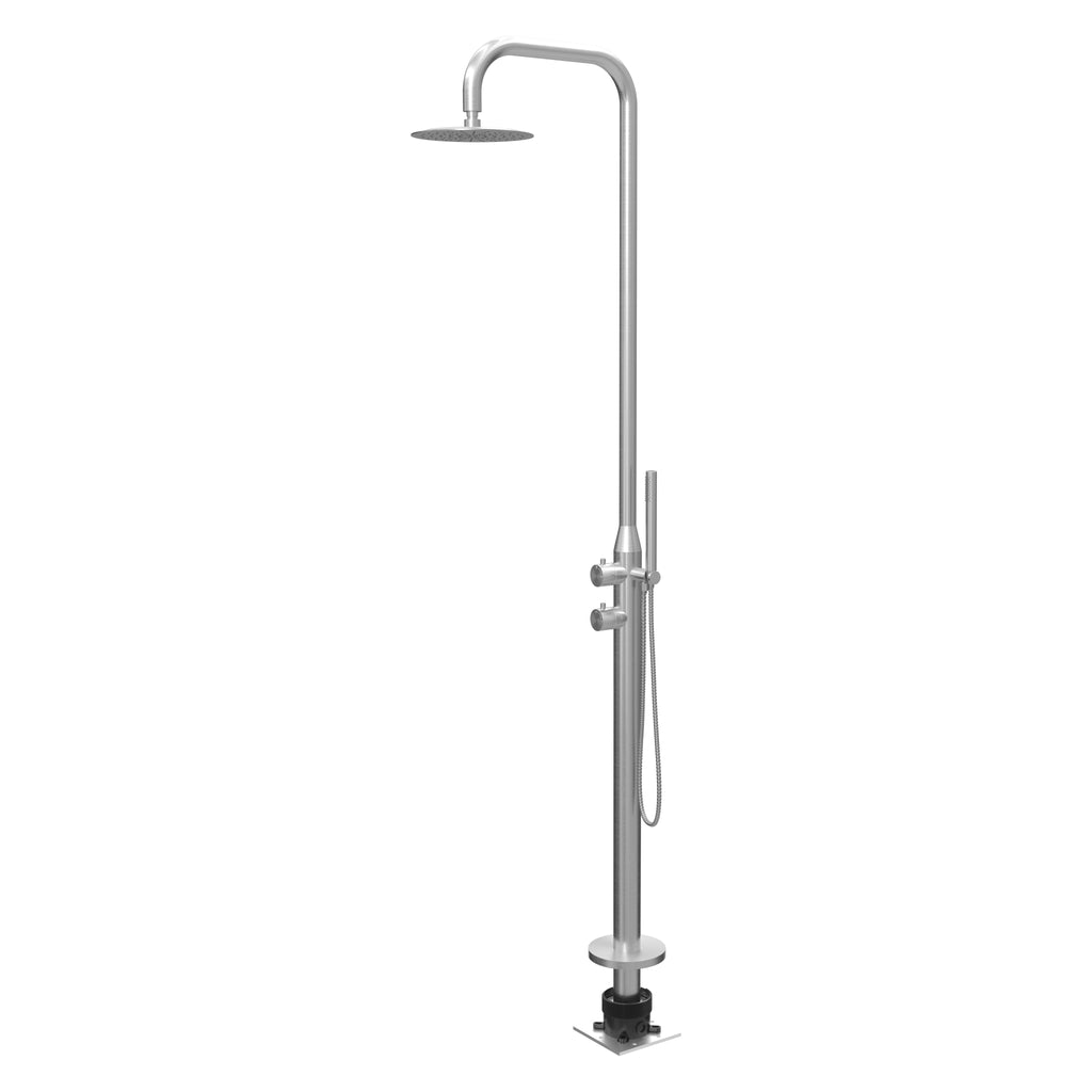 Haven Freestanding Outdoor Shower Kit 316 Stainless Steel Lead Free