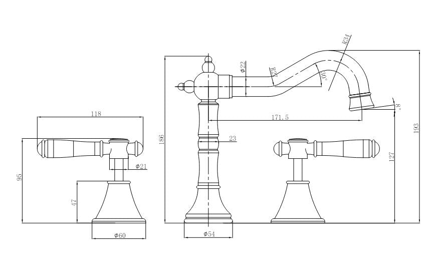 Ikon Clasico Basin Set - Matte Black