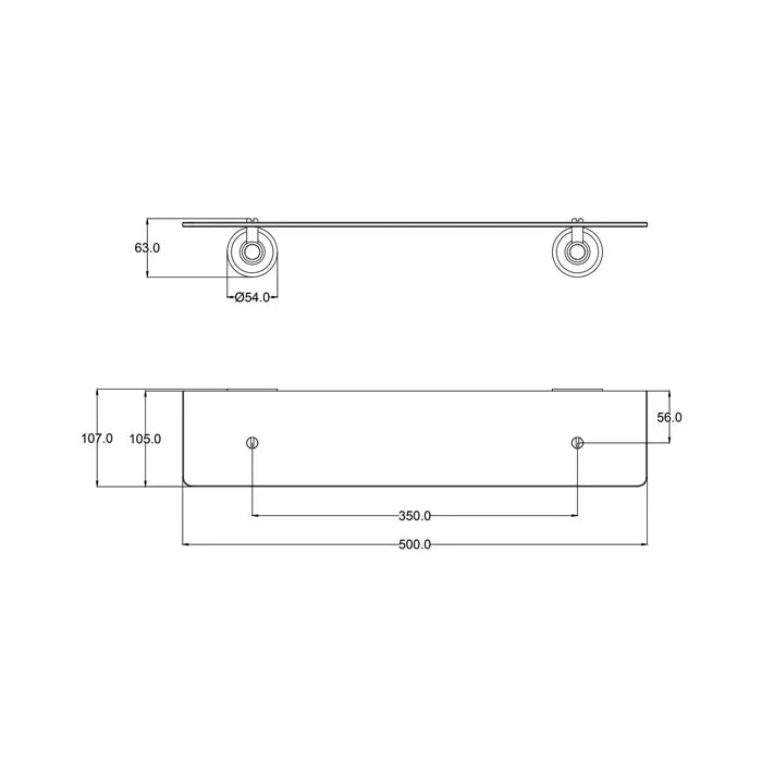 Ikon Clasico Glass Shelf - Brushed Nickel