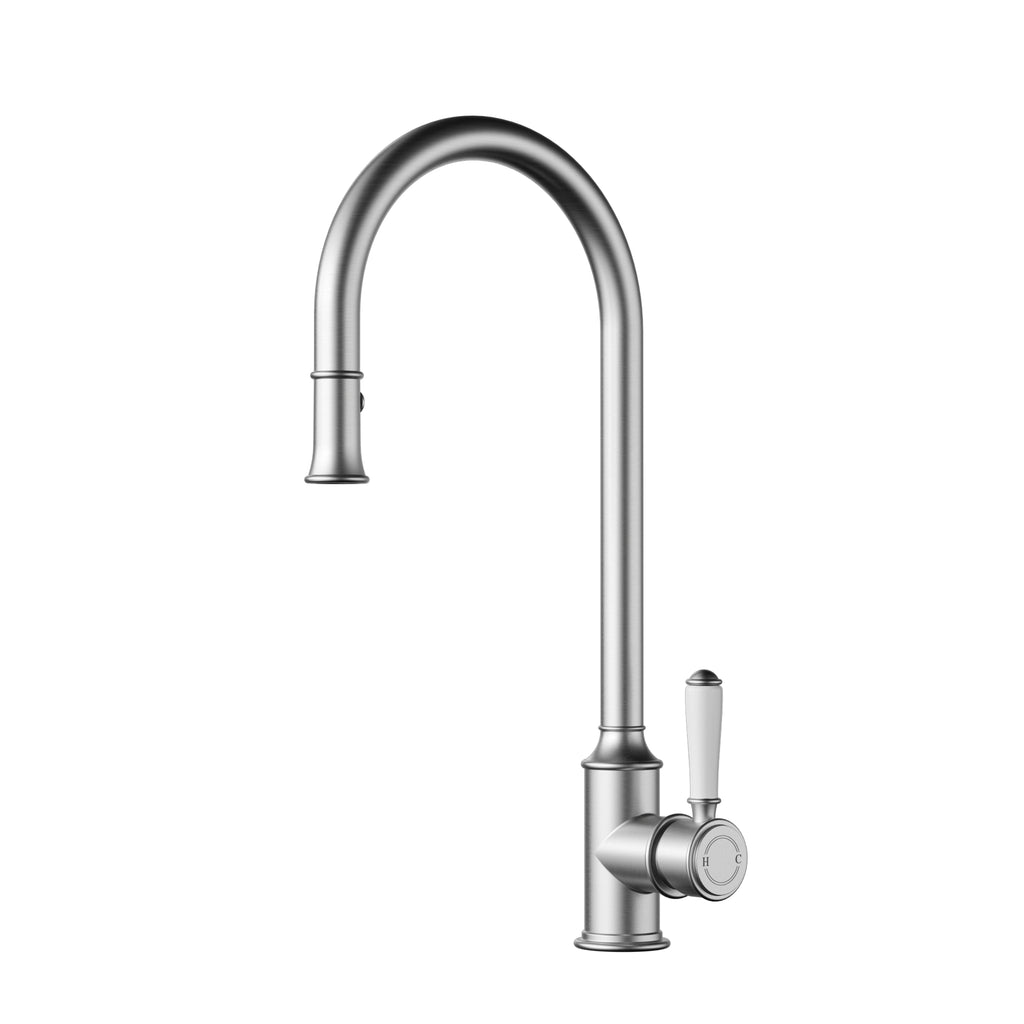 Ikon Clasico Pull-Out Sink Mixer - Brushed Nickel
