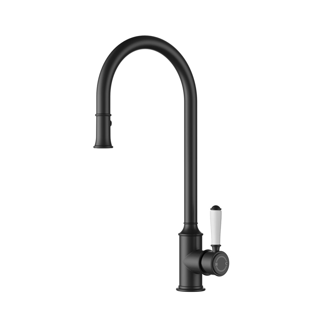 Ikon Clasico Pull-Out Sink Mixer - Matte Black
