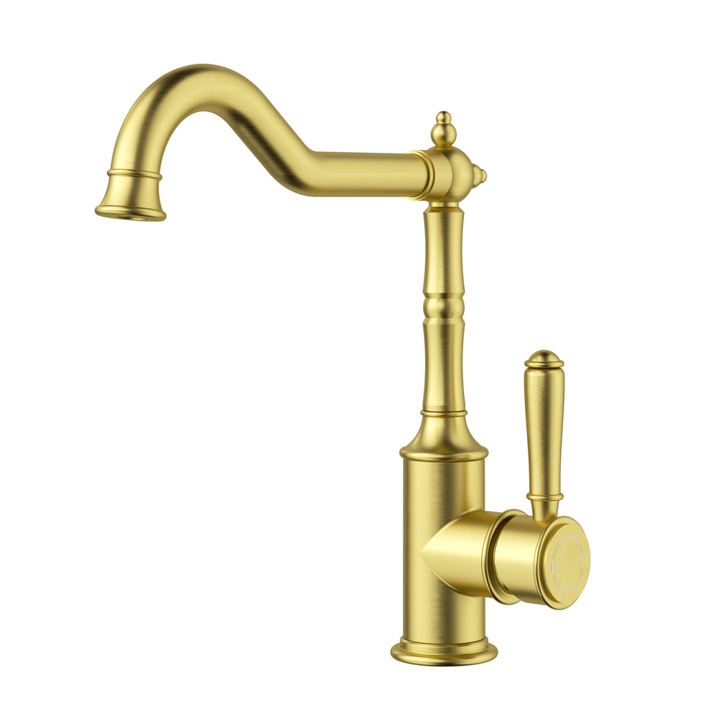 Ikon Clasico Sink Mixer - Brushed Gold