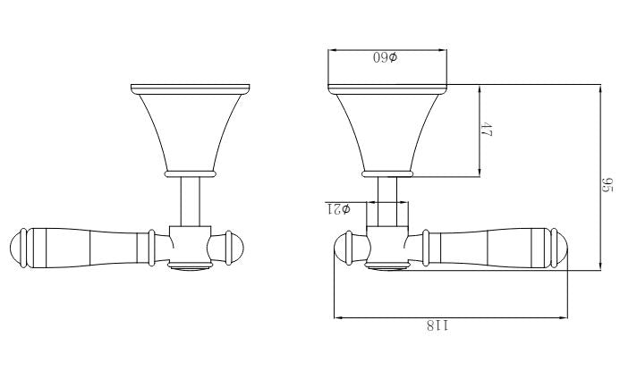 Ikon Clasico Wall Top Assemblies - Brushed Nickel