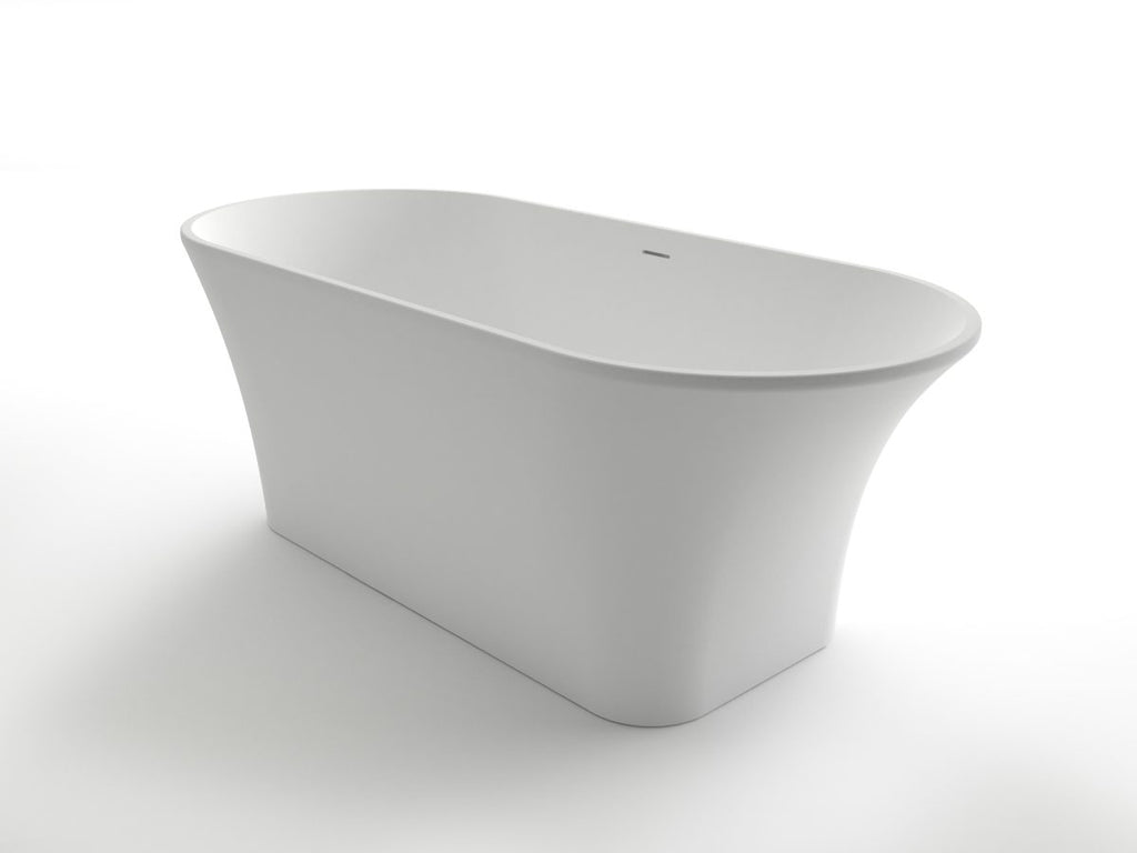 Kaskade KR02-1821 Oval Stone Bath with Overflow - Matte White