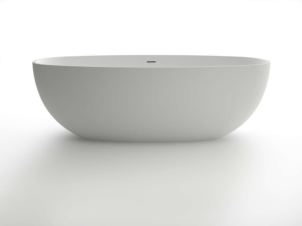 Kaskade KR03-1800 Oval Stone Bath with Overflow - Matte White