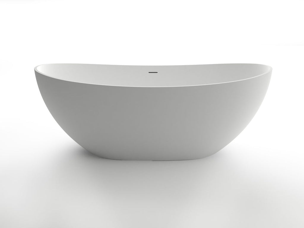 Kaskade KR05-1800 Oval Stone Bath with Overflow - Matte White