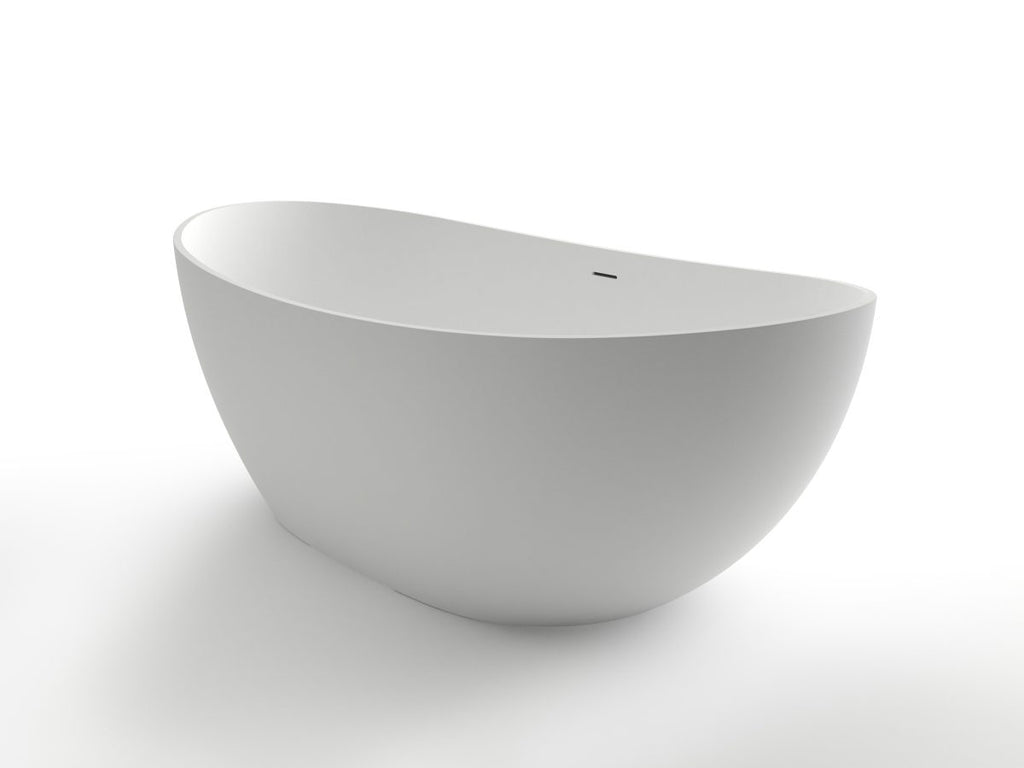 Kaskade KR05-1800 Oval Stone Bath with Overflow - Matte White